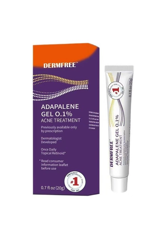DERMFREE Acne Cream 20g, Soothes Face & Reduces Blackheads, adapalene gel for benzoyl peroxide, Pimples & Blemishes | Oil Control & Redness Relief for Sensitive, Oily & Acne-Prone Skin - Image 1